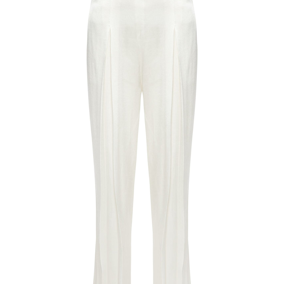 White Silk Satin Trousers Polina – Petra Petrova