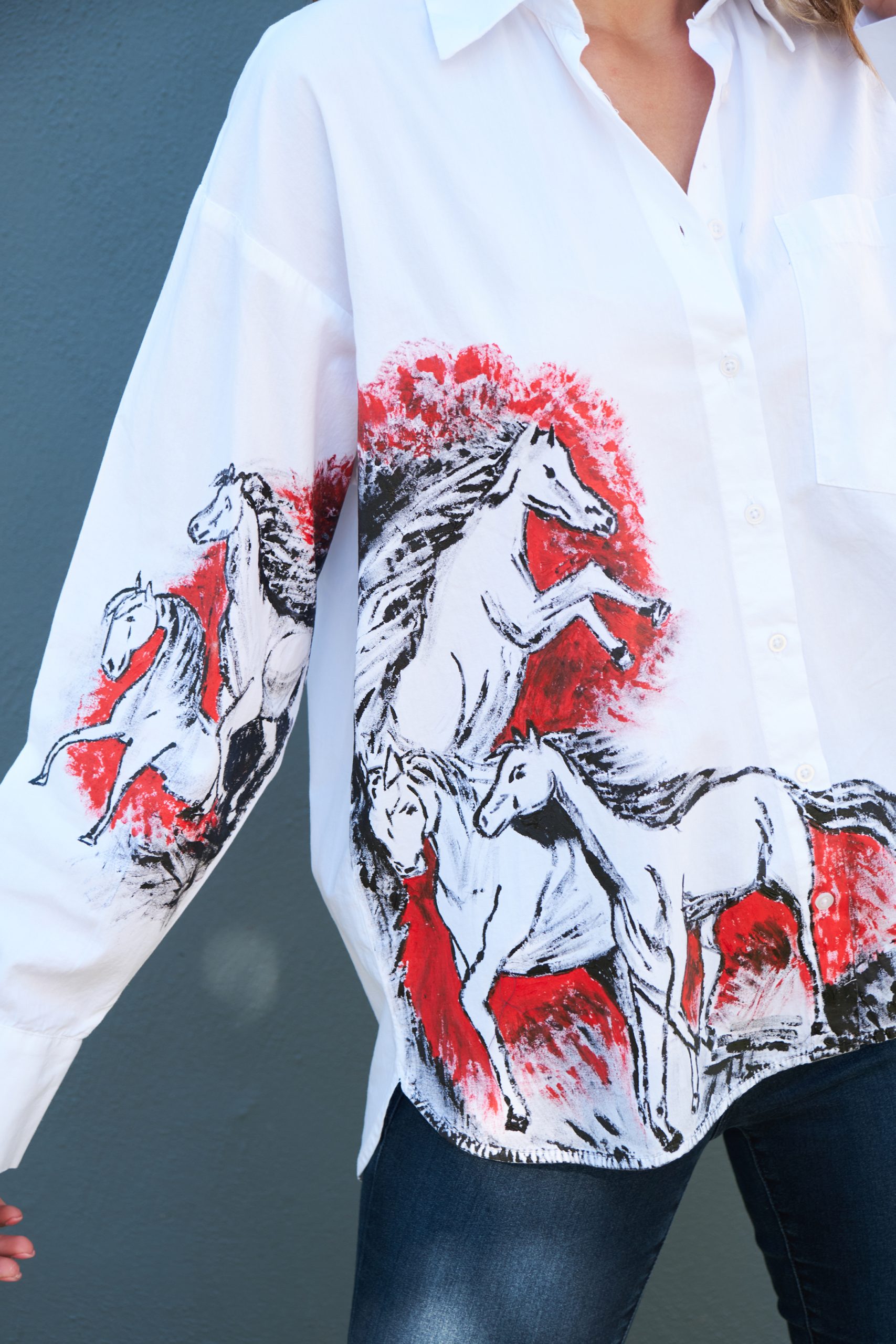 Wild Horses Hand Painded Shirt